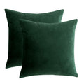 Rainroad Velvet Decorative Throw Pillow Covers Cushion Cover Pillow Case for Sofa Couch Bed Chair,Soft Square Dark Green Throw Pillows 18X18