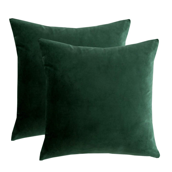 Rainroad Velvet Decorative Throw Pillow Covers Cushion Cover Pillow Case for Sofa Couch Bed Chair,Soft Square Dark Green Throw Pillows 18X18