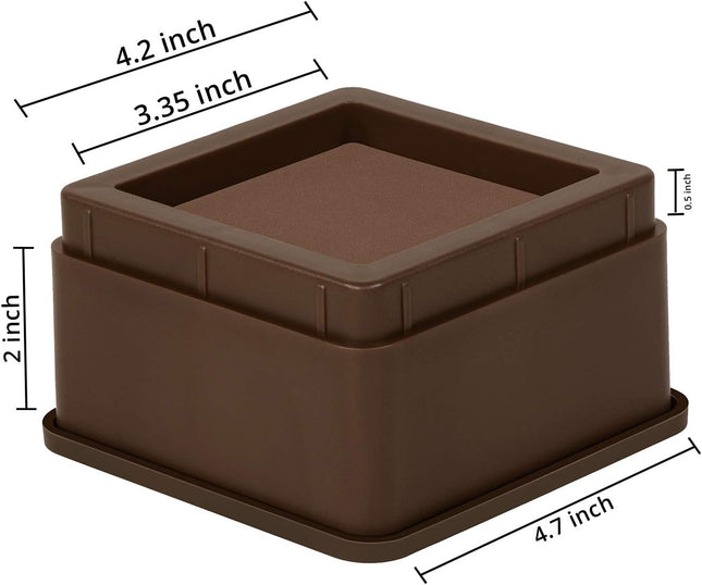 Utopia Bedding Bed Risers 2 Inch - Pack of 8 - Adjustable Furniture Risers 2 & 4 Inch - anti Slip Foam & Rubber Pad - St