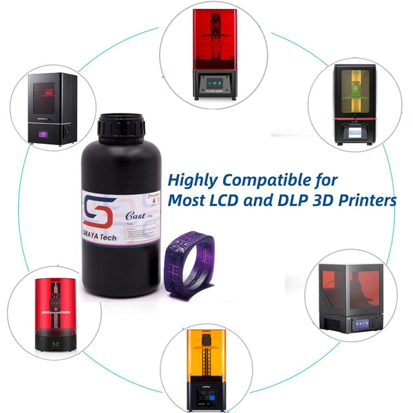 Siraya Tech Cast 3D Printer Resin Easy to Print Use and Burn High Resolution Castable 405Nm LCD Uv-Curing Photopolymer Resin for Making Jewelries