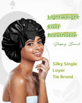 Bonnet Queen Silk Bonnet Satin Bonnet Hair Bonnet for Sleeping Night Sleep Hat with Tie Band Black Bonnet with Head Wrap for Women Natural Hair