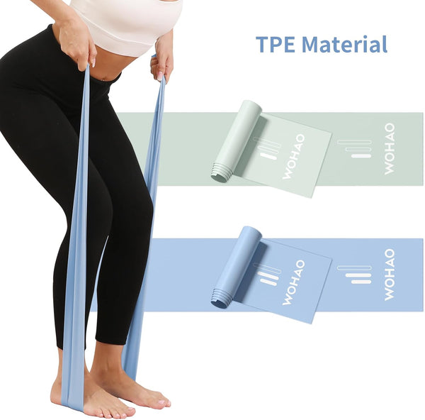 Resistance Band Set, Two Resistance Levels, Stretch Bands for Working Out Women or Men, Strength Training, Home Fitness, Toning, Stretching, Yoga,