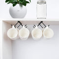 Cabinet Hook Mug Holder - Hanging Coffee Cup Rack for Kitchen, under Cabinets Metal Hangers Organizer Shelf Storage Utensil ?Black?
