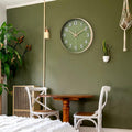 HZDHCLH Wall Clocks Battery Operated,12 inch Silent Non Ticking Modern Wall Clock for Living Room Bedroom Kitchen Office Classroom Decor (Olive