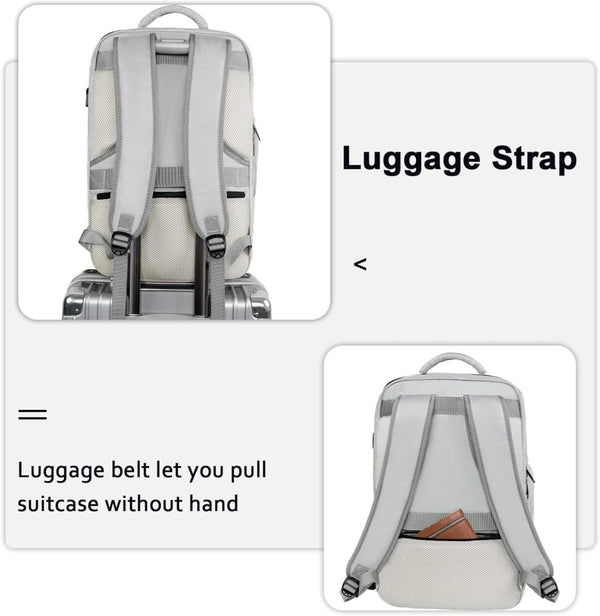 MATEIN Travel Backpack for Women, Extra Large 40L Carry on Backpack with USB Port & Shoe Compartment, Airplane Approved Travel Bag Fit 17" Laptop,