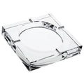 Juvale Glass Crystal Ashtray with Cut and 4 Slots for Cigars, Luxury Square Cigarette Holder for Men, Home, Office, Desk, Tabletop Decoration,