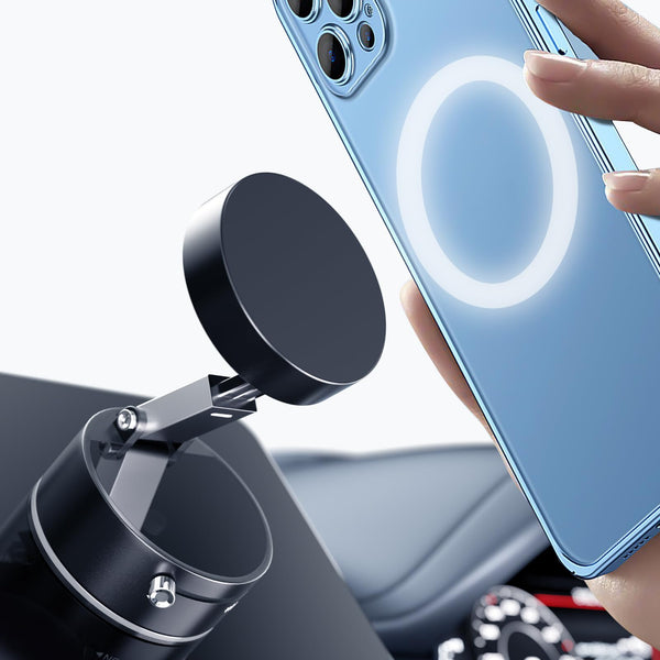 Vacuum Magnetic Phone Holder, Foldable & Retractable Magnetic Suction Cup Phone Mount, Double-Sided Magnetic Phone Stand for