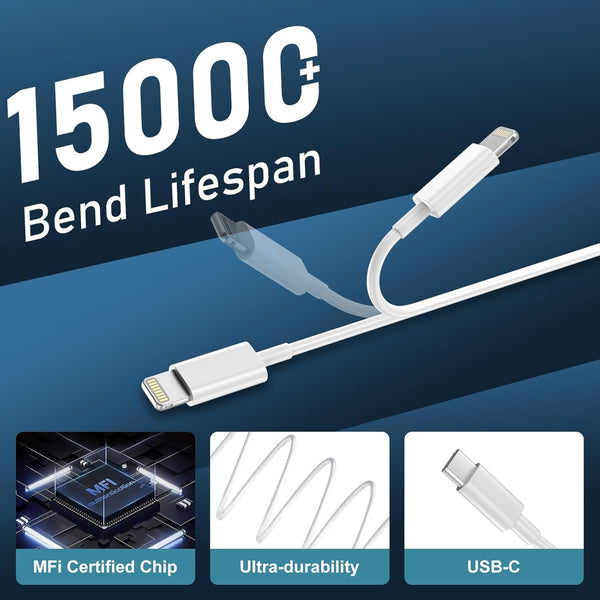 Phone 14 13 12 11 Fast Charger,6Ft Long Fast Charging Lightning Cable with 20W USB C Charger Block for Phone 14/14 Pro Max/13/13 Pro Max/12/12 Pro