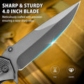 Nedfoss FA48 Pocket Knife for Men with Bottle Opener, Glass Breaker, Seatbelt Cutter and Wrench, 5-In-1 Multitool Folding/Survival Knife for