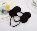 FANYITY Mouse Ears Headbands Sequin Hair Band for Girls Women Boys Party, 2 Pieces (Black)