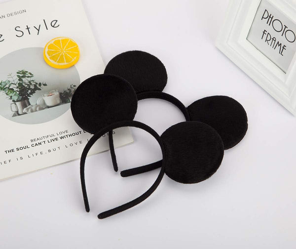 FANYITY Mouse Ears Headbands Sequin Hair Band for Girls Women Boys Party, 2 Pieces (Black)