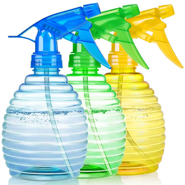 Spray Bottles - 3 Pack, 16 Oz - Mist/Stream, Bright Colors, Sturdy, Leak Proof, BPA Free, for Cleaning, Plants, Pet, Vinegar, BBQ, Hair, Cooking -