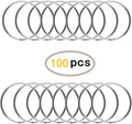 KINGFOREST 100-Pack Split Key Rings (1 Inch/25Mm) - Silver Nickel Metal Keychain Rings for Keys, DIY Crafts, Bags & Accessories - Durable Bulk
