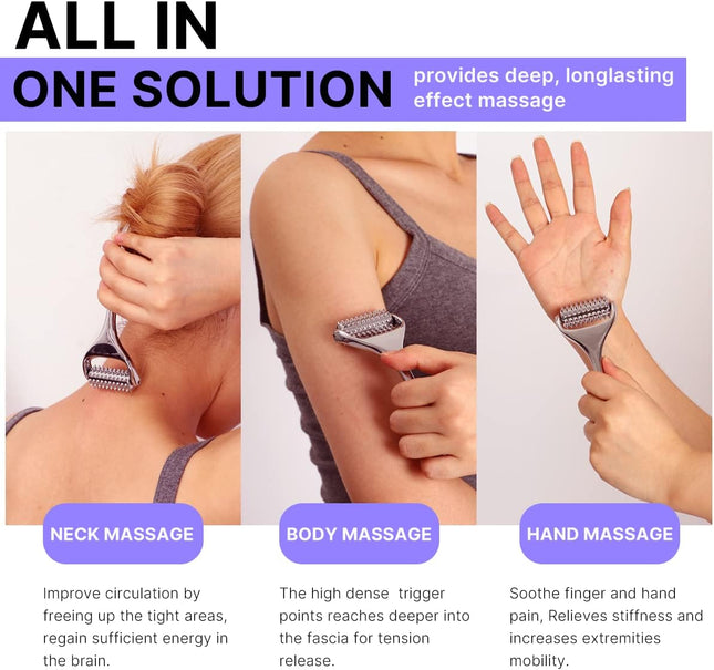 Massage Roller, Acupuncture Roller for Muscle Pain Relief, Acupressure Massager - Deep Tissue Massage Tool for Hand, Foo