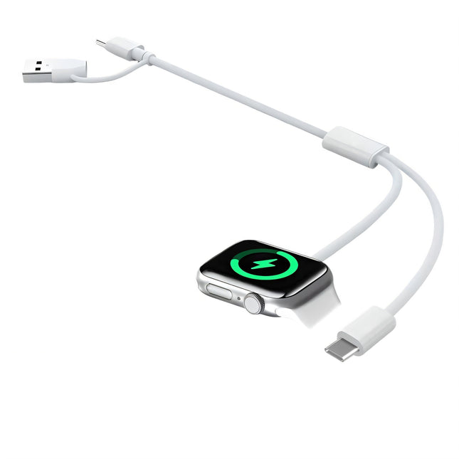 3 in 1 Short Charger for Apple Watch - Portable Charging Cable USB C & USB a Compatible with Iwatch Series Ultra 2/SE 2/