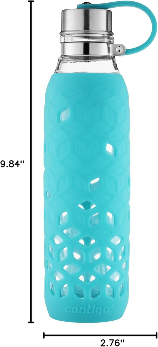 Contigo Purity Glass Water Bottle, 20Oz, Scuba