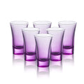 M&N HOME Purple Ombre Shot Glasses, 6-Pack Colored Whiskey & Tequila Glasses, 2 Oz round Gradient Purple