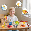 Kids Dinosaur Figures Toys, 7 Inch 12 Pack Jumbo Plastic Dinosaur Playset, STEM Educational Realistic Dinosaurs Figurine for Boys Girls Toddlers