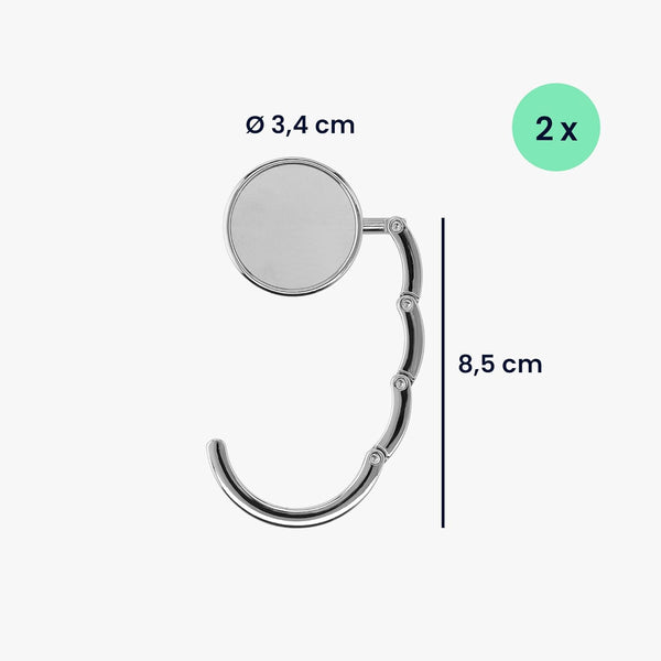 Kwmobile Purse Hanger for Table (Set of 2) - Purse Hook for Table - Folding Handbag Hanger - Portable Bag Holder