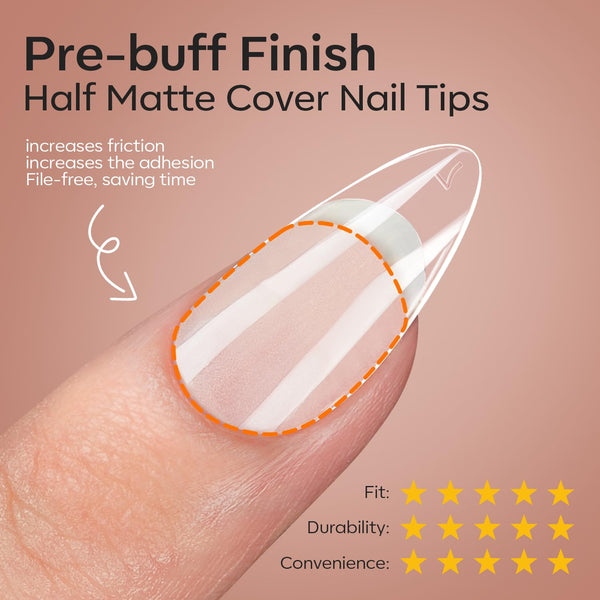 Modelones Gel Nail Kit Short Almond Gel Nail Tips, 9-In-One Nail Glue with Portable U V Nail Lamp, 216Pcs 12Sizes Press on Acrylic False Nails Tip
