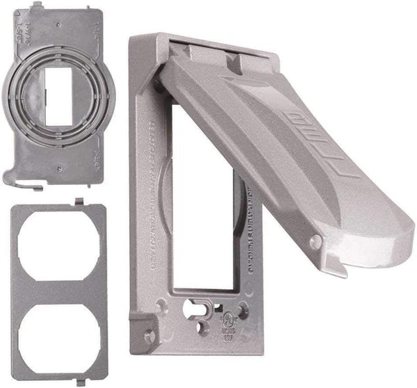 Hubbell Bell MX1050S Single-Gang Weatherproof Heavy Duty Universal Flip Cover, 2.87"W X 4.84"H, Gray Finish