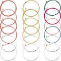 Bememo 2 Sets of 6 Guitar Strings Replacement Steel String for Acoustic Guitar (Yellow and Multicolor)