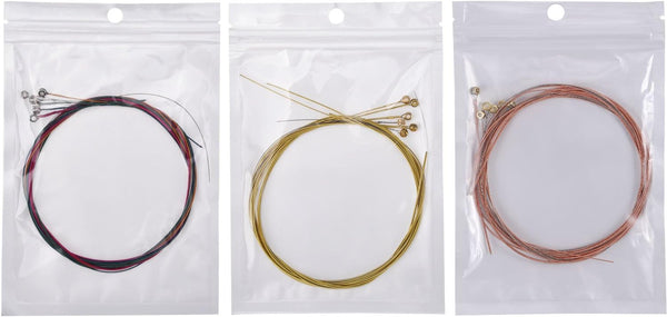 Bememo 2 Sets of 6 Guitar Strings Replacement Steel String for Acoustic Guitar (Yellow and Multicolor)