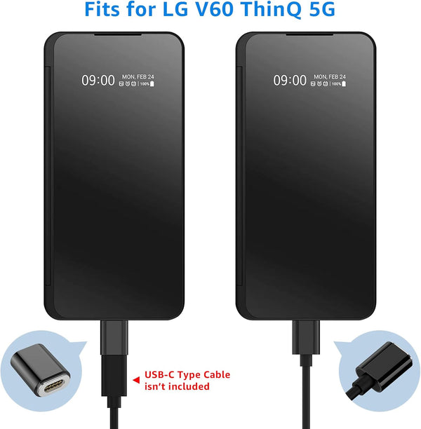 Charging Adapter for LG V60 Dual Screen Cover Case, Magnetic Charging Adapter with Cable, Charging Adapter Gender for for LG V60 Thinq(Black)