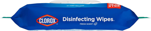 Clorox Disinfecting Wipes, Bleach Free, Household Essentials, Fresh Scent, Moisture Seal Lid, 75 Cleaning Wipes, Pack of 3 (New Packaging)