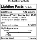 Wax Warmer Bulb - Salt Lamp Bulb - 15 Watt Light Bulbs for Scentsy Wax Warmer,C7/120V/E12 Long Lasting Nightlight Replacement Bulbs for Plug in