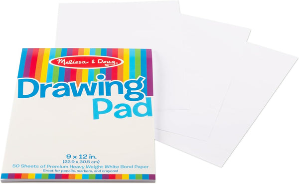 Melissa & Doug Drawing Paper Pad (9 X 12 Inches) - 50 Sheets, 3-Pack - FSC Certified