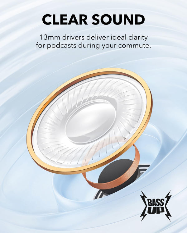 Soundcore K20I by Anker, Semi-In-Ear Earbuds, Bluetooth Wireless, 36H Playtime, Fast Charge, Clear Sound, Comfortable Fit, ENC 2-Mic Clear Calls,