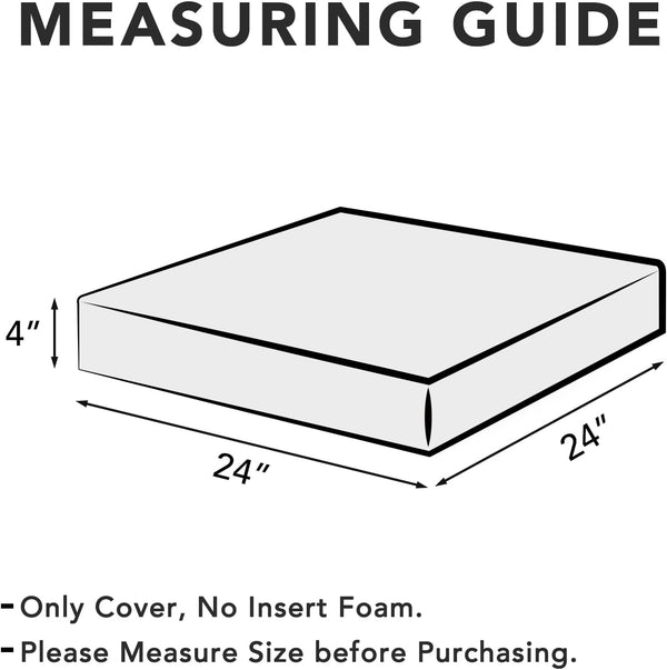 Easy-Going Waterproof Patio Seat Cushion Covers 22X20X4 Inch 2 Pack Replacement Non-Slip Outdoor Cushion Slipcover with Zipper and Adjustable