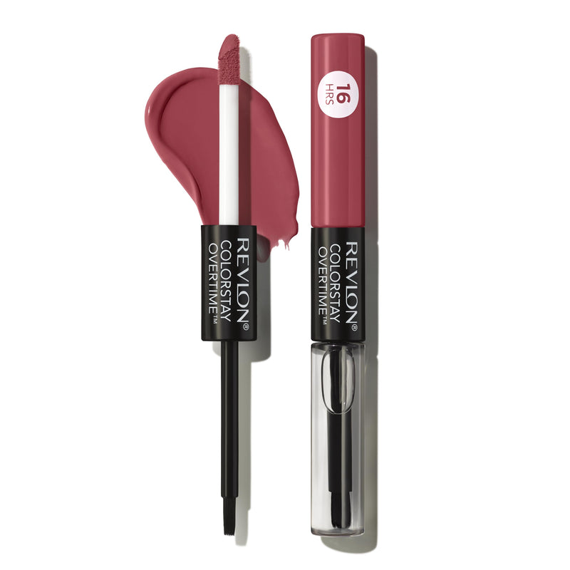 Revlon Liquid Lipstick with Clear Lip Gloss, Colorstay Overtime Lipcolor, Dual Ended with Vitamin E, 380 Always Sienna, 0.07 Fl Oz