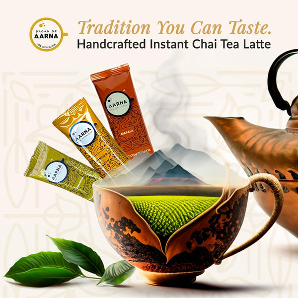 Bagan of Aarna Instant Masala Chai, Tea Powder Mix, Spiced Tea, All Natural Chai Tea, Authentic Chai Mix, Masala Spiced Chai Powder with Natural