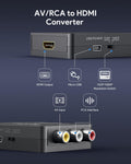 ABLEWE RCA to HDMI,AV to HDMI Converter, 1080P Mini RCA Composite CVBS Video Audio Converter Adapter Supporting PAL/NTSC for TV/PC/ PS3/ STB/Xbox