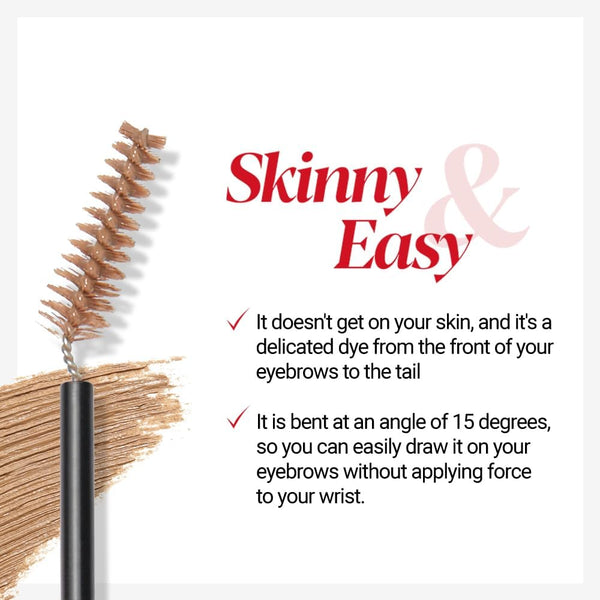 Espoir the Brow Color Fixing Cara #6 Rosy Brown 0.1 Fl Oz | Easy Fixing without Clumping | Long Lasting Smudgeproof Eyebrow Mascara | Soft Mood