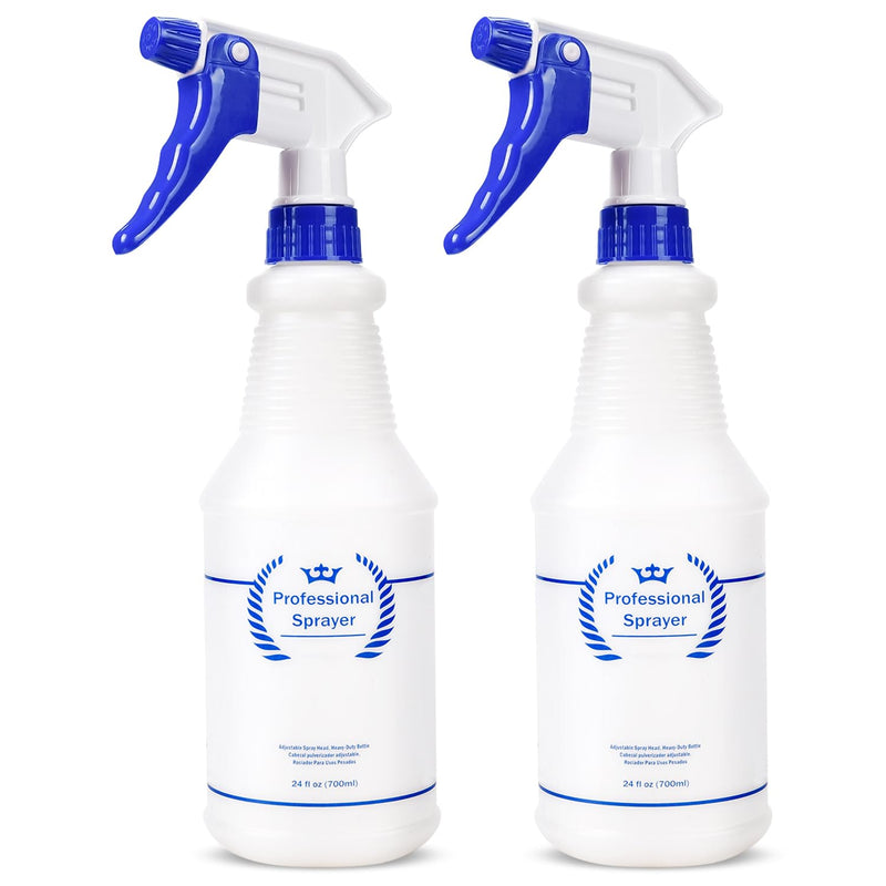 Plastic Spray Bottle, Empty Spray Bottles (2 Pack 24 Oz), All-Purpose Sprayer for Cleaning Solutions, Hair Spray, Bleach, Planting, BBQ, Mist &