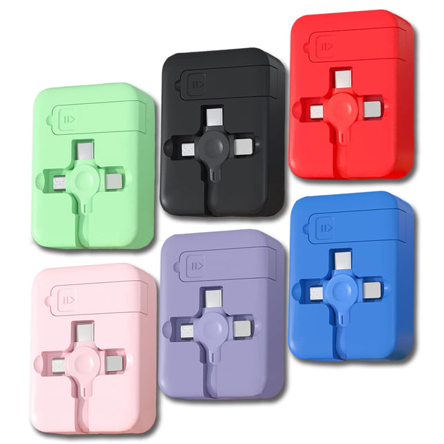 6 Pcs 3 in 1 Retractable Multi Charging Cable (3.28FT) with USB C/Micro USB/IP and Phone Holder, Festivals and Birthday 