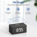 ANJANK Wooden Sound Machine Alarm Clock for Bedroom, Bluetooth Speaker, 20 Soothing Sounds, 0-100% Dimmer, Wireless Charging Station for