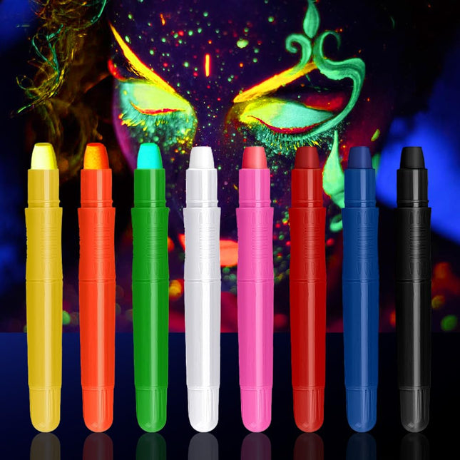 8 Color Face Painting Kits for Kids, Beesjuy Water Based Face Paint Kit, Makeup Kit Plant Ingredients Face Crayons, Pain