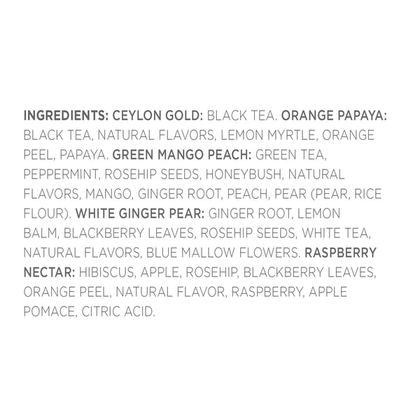 Tea Forte Tea over Ice Sampler Premium Organic Caffeine-Free and Caffeinated Assorted Iced Tea Blends, 5 Count Individually Wrapped Handcrafted