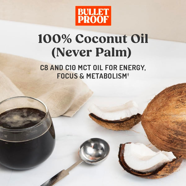 Bulletproof MCT Oil Made with C10 and C8 Oil, 16 Ounces, Keto Supplement for Sustained Energy, Brain and Body Fuel, Add to Coffee and Smoothies