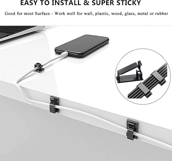 N NOROCME 192 PCS Cable Management Kit 4 Wire Organizer Sleeve,11 Cable Holder,35Cord Clips 10+2 Roll Cable Organizer Straps and 100 Fastening