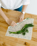 Abeego, the Original Beeswax Food Storage Wrap - Set of Three, 7" 10" and 13" Natural Square Sheets