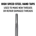 Drill America - DWT60781 3/8"-24 UNF High Speed Steel Left 4 Flute Bottoming Tap, (Pack of 1)