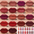 Evpct 18Pcs Capsule Pills Lipstick Mini Matte Lipstick Set for Women Long Lasting Labiales Mate 24 Horas Originales Deep Red 24 Hour Waterproof