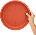 Juvale 8-Pack round Plastic Plant Saucer Drip Trays, Terracotta Flower Pot Saucers, Dish for Indoors, Outdoors, Garden, Potted Plants, Patio,