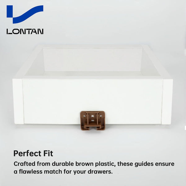 LONTAN DGSL01 Plastic Drawer Slides and Guides 2 Pack Drawer Replacement Part for Center Mount Cabinet Rails Plastic Guides for Dresser