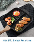 AMOAMI Dish Drying Mats for Kitchen Counter - Silicone Dish Drying Mat - Heat Resistant Mat - Black (16" X 18)